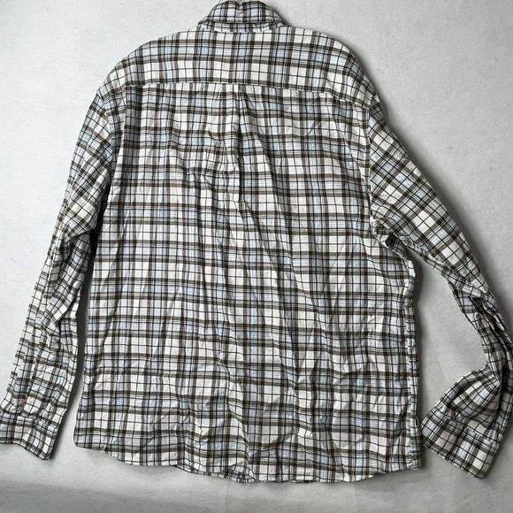 Johnnie-O Hangin’ Out Men’s Size XXL Brown / Blue Plaid Button Up Shirt - Picture 11 of 12
